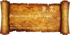 Miserovszki Kázmér névjegykártya